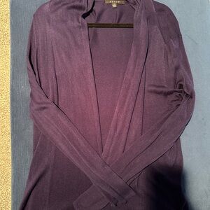 Women's  Navy Open Front Sweater